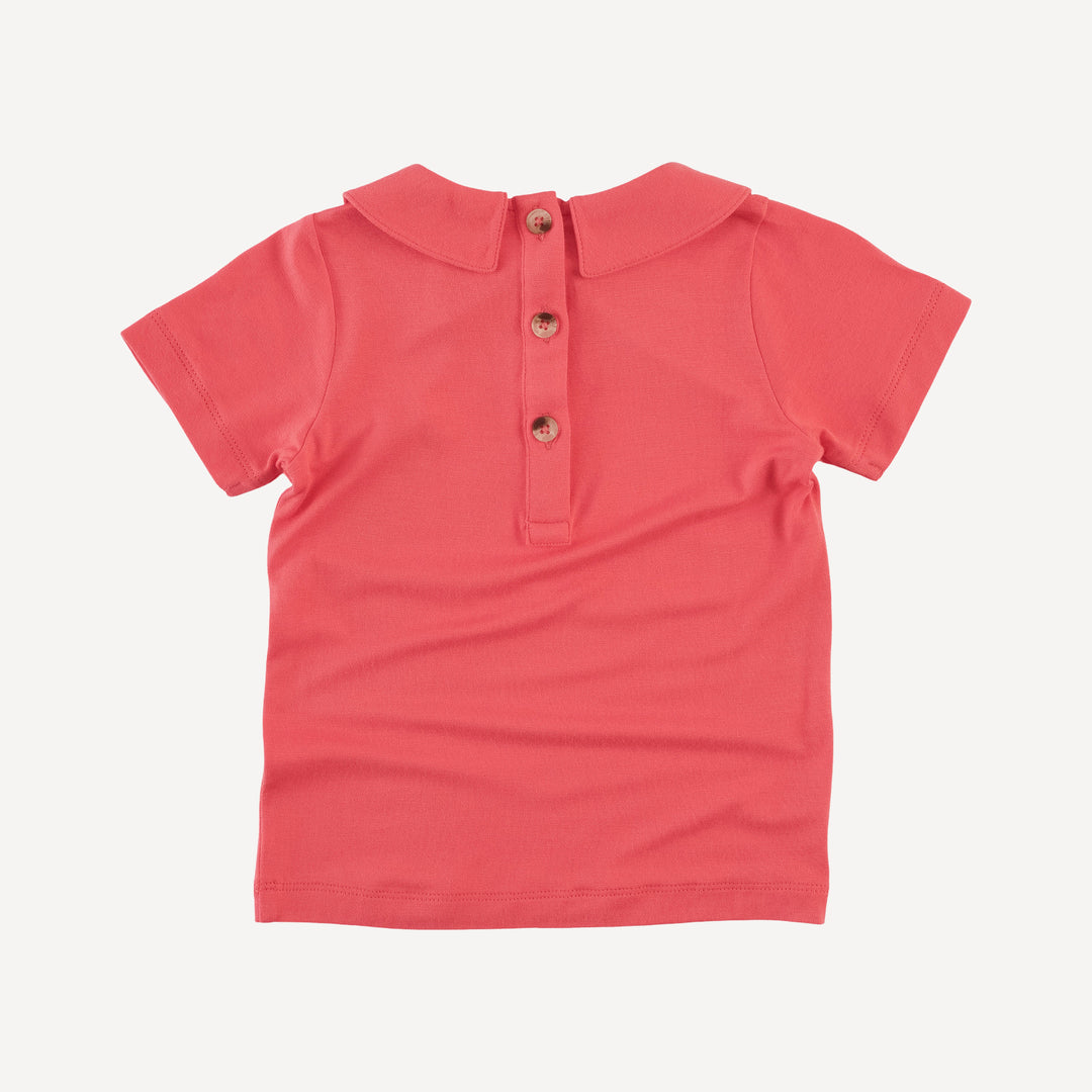 short sleeve peter pan tee | tropical pink | bamboo