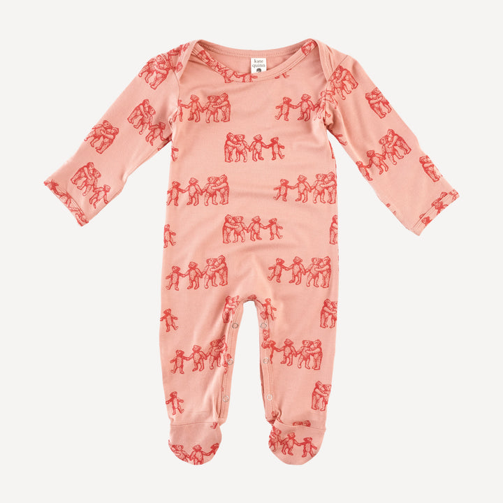 long sleeve lap neck footie | teddy bears | bamboo