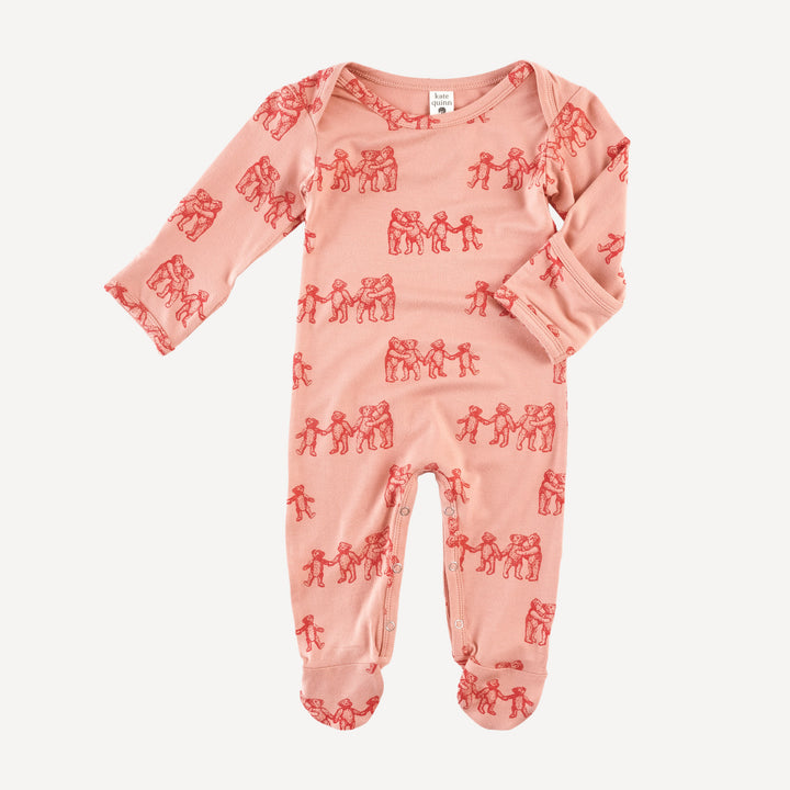 long sleeve lap neck footie | teddy bears | bamboo