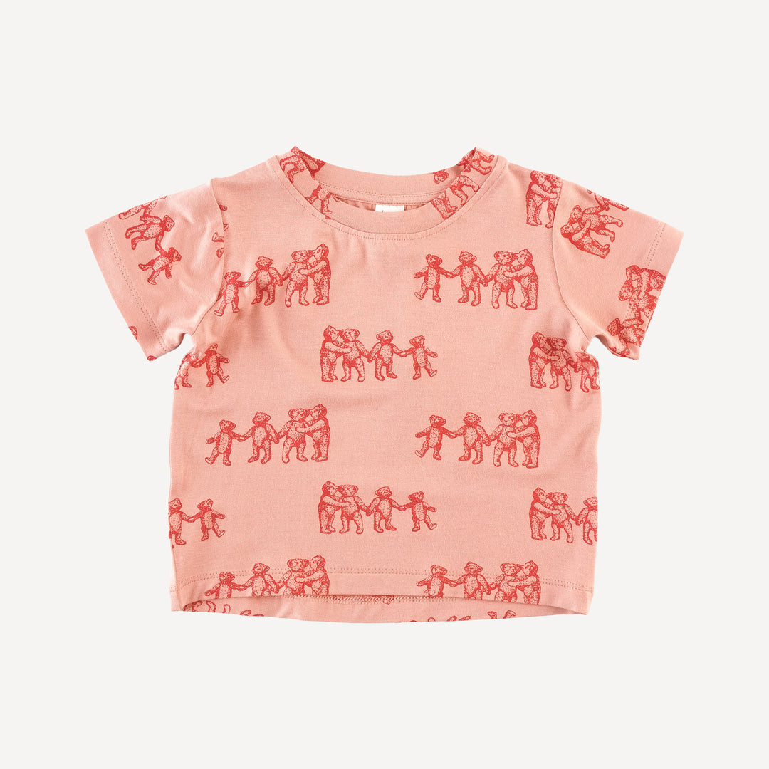 short sleeve boxy tee | Teddy bears | bamboo