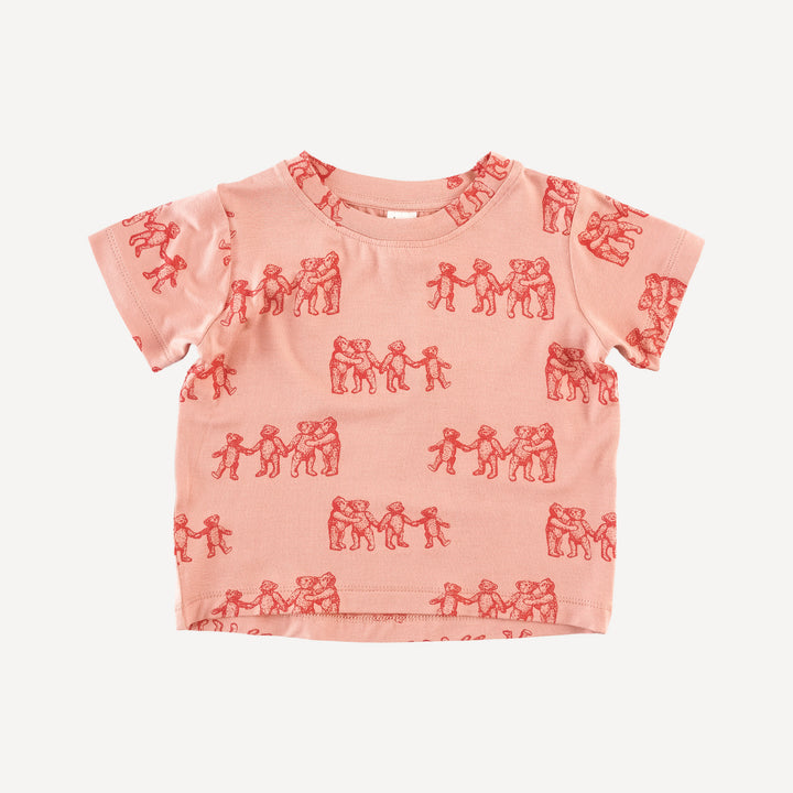 short sleeve boxy tee | Teddy bears | bamboo