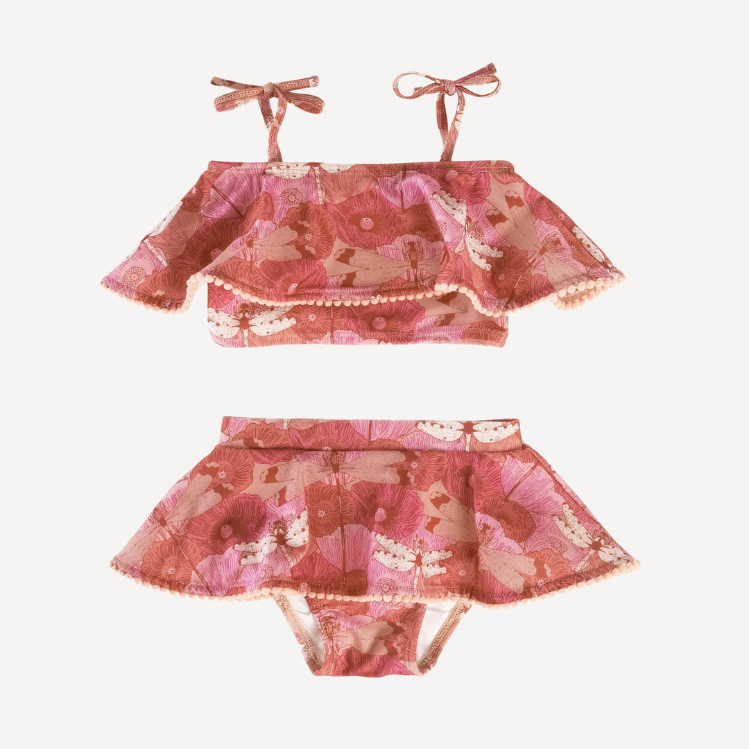ruffle pom pom bikini swim set | hot pink dragonfly | swim