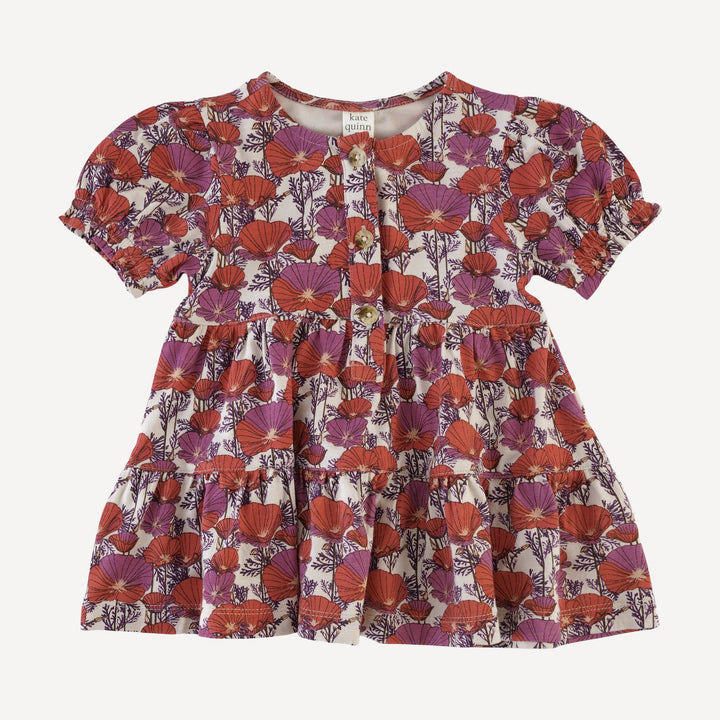 short sleeve prairie top + legging set | poppies | bamboo