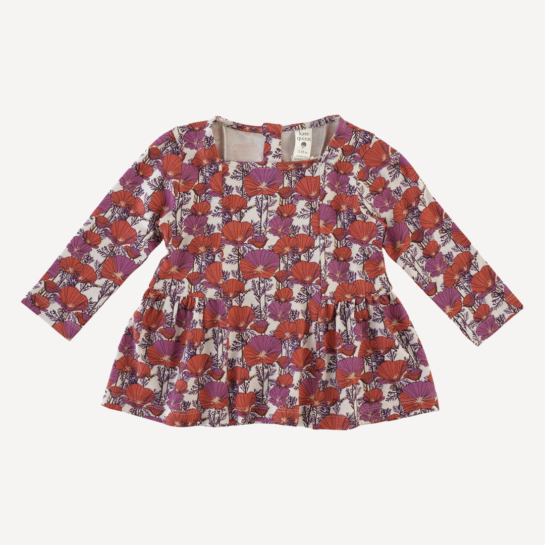 long sleeve ballerina top | poppies | bamboo