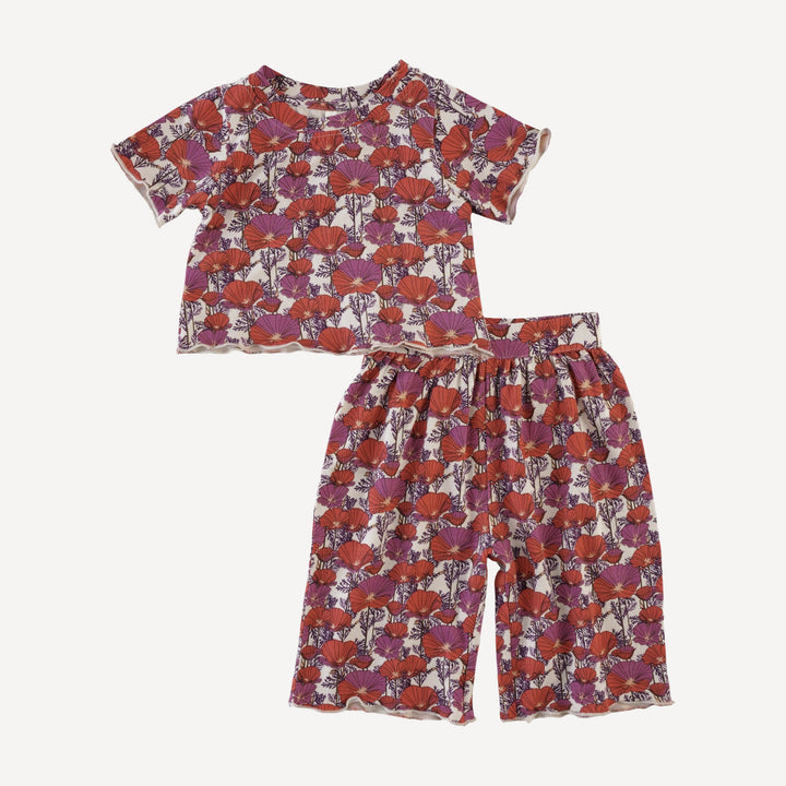 short sleeve jade set | poppies | bamboo