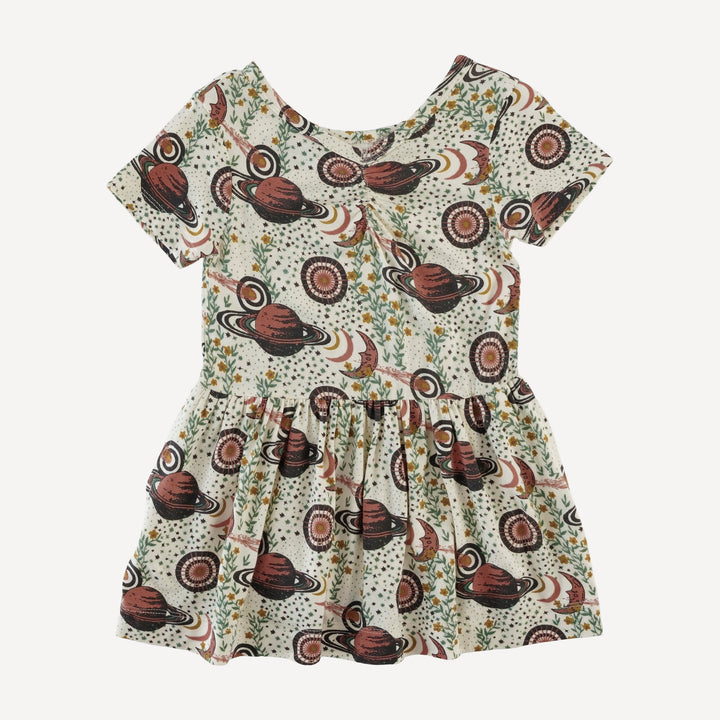 short sleeve twirl dress | mystical planets | bamboo