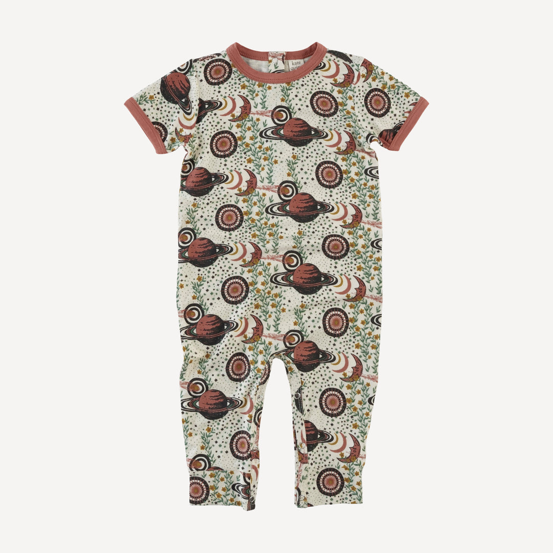 short sleeve ringer sport jumpsuit | mystical planets | bamboo