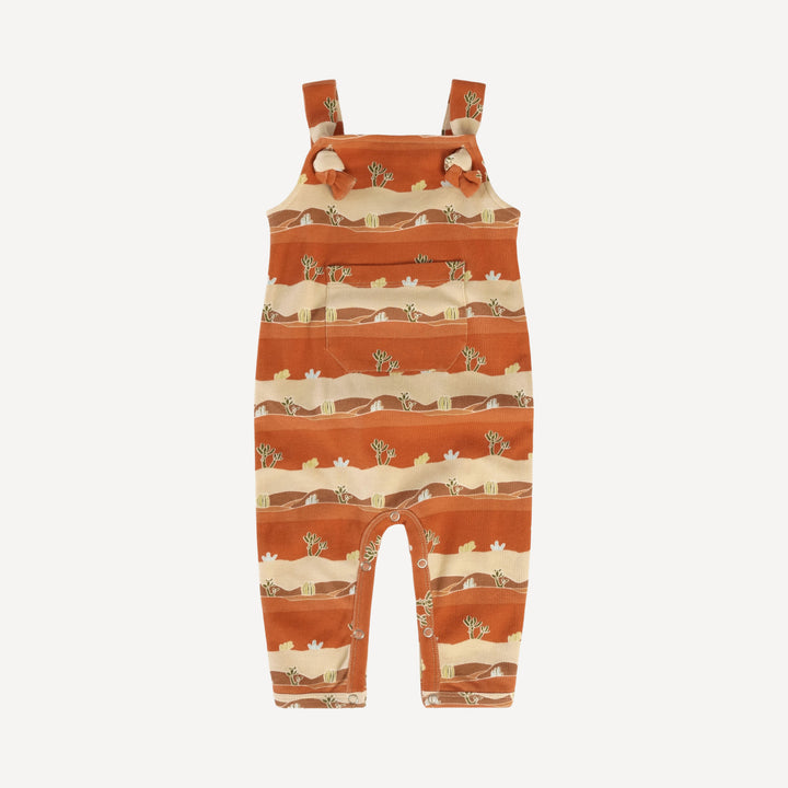 tie overall pocket jumpsuit | 70s orange cactus | organic cotton interlock
