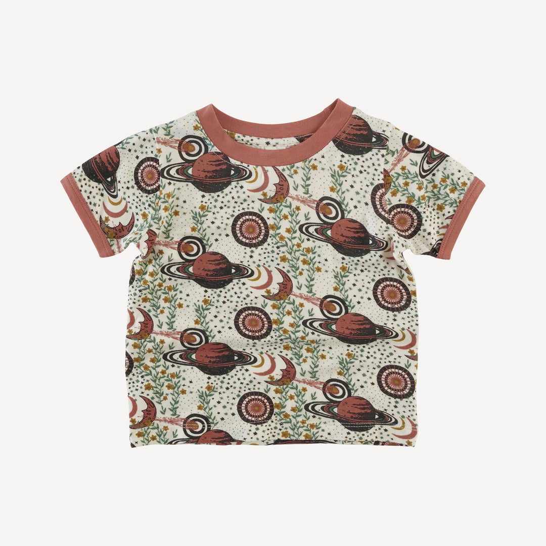 short sleeve ringer tee | mystical planets | bamboo