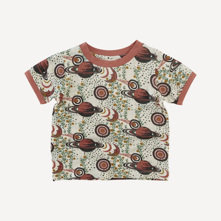 short sleeve ringer tee | mystical planets | bamboo