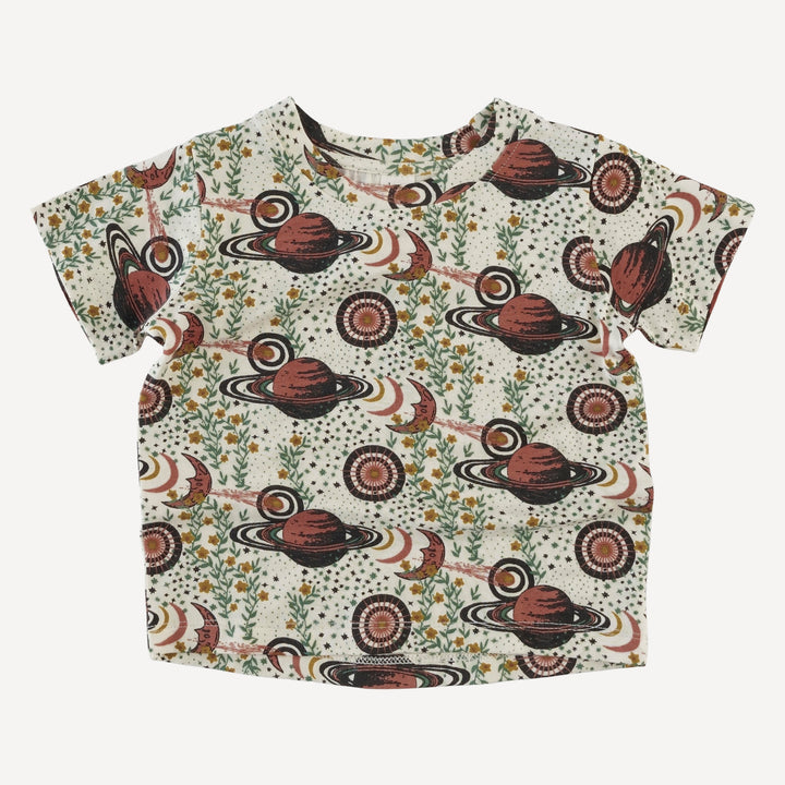 short sleeve boxy tee | mystical planets | bamboo