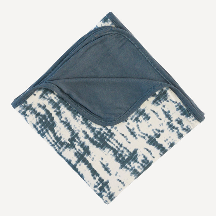 double layer blanket | slate blue shibori | modal