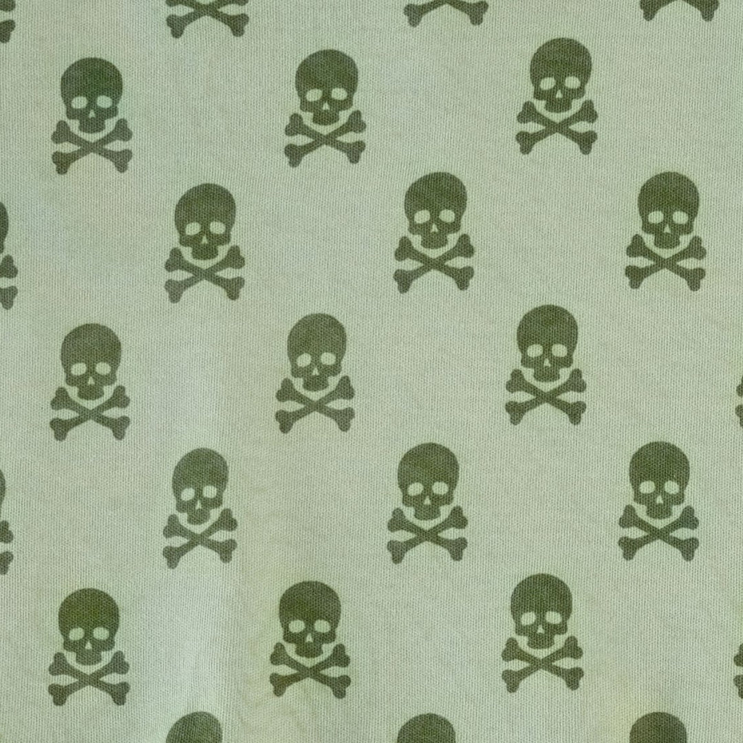 short sleeve jade set | green skulls | organic cotton interlock