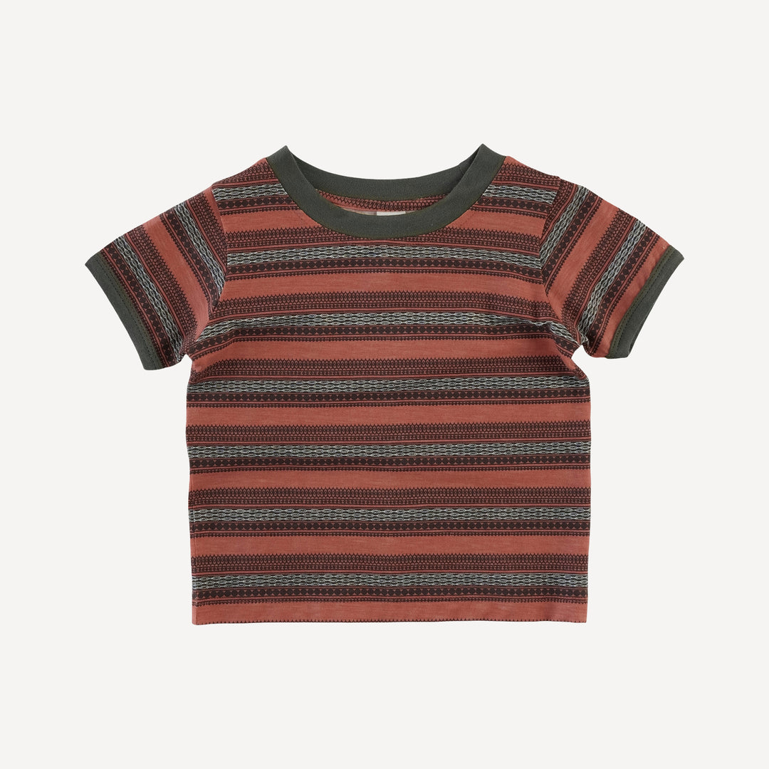 short sleeve ringer tee | kampala stripe | bamboo