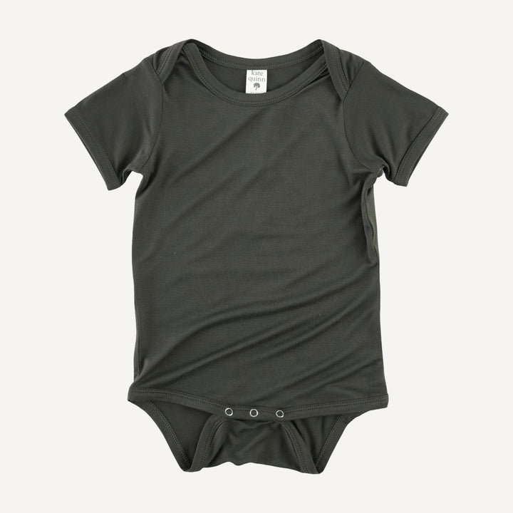 short sleeve lap neck bodysuit | beluga | bamboo