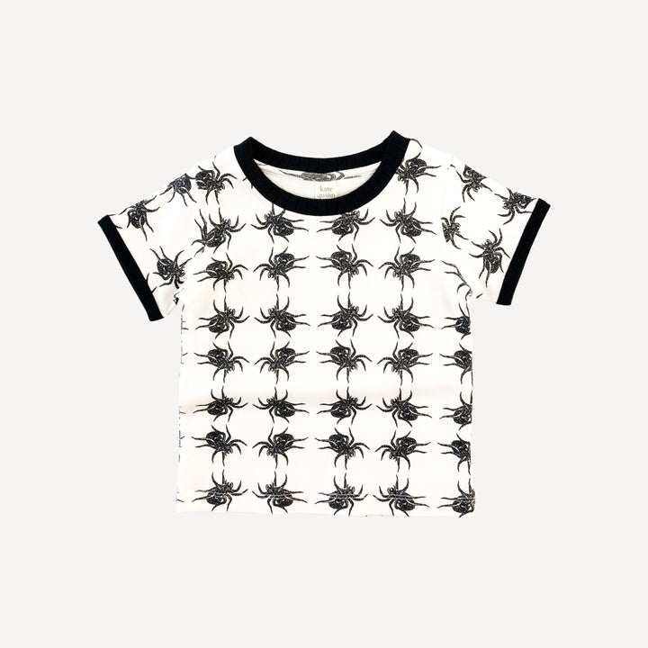 short sleeve ringer tee | tarantula | organic cotton interlock