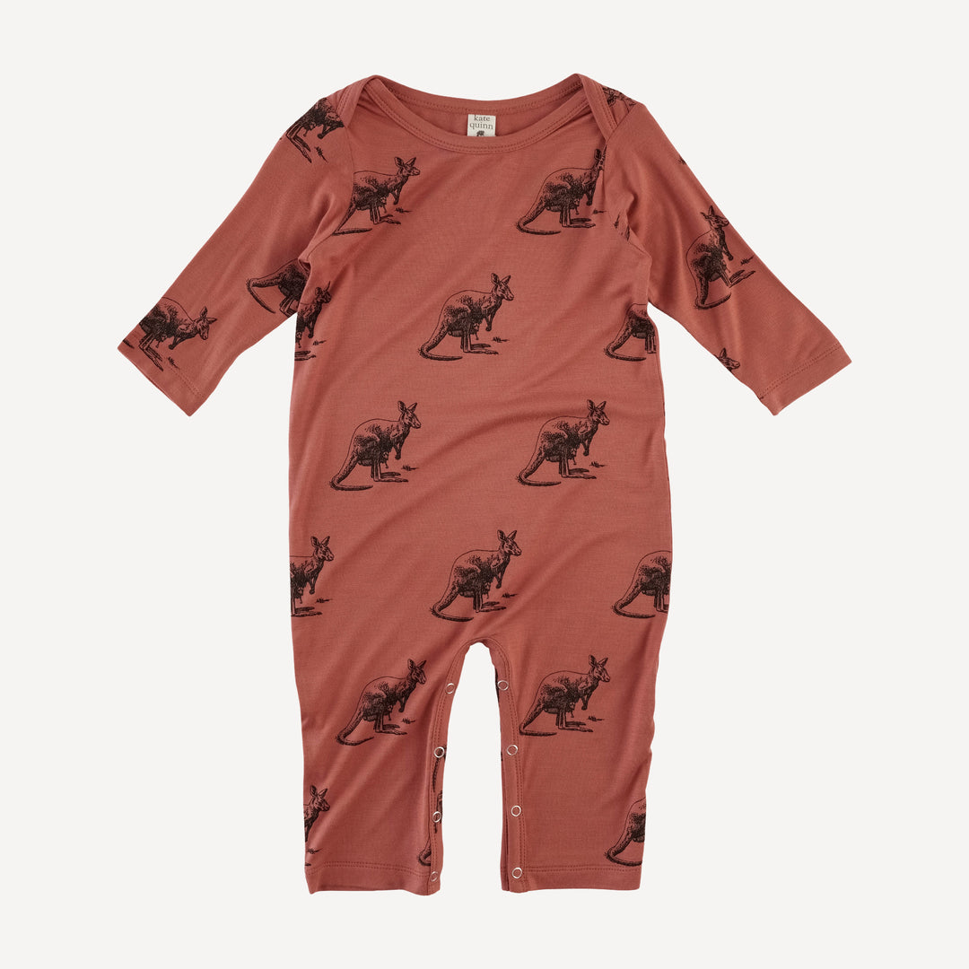 long sleeve lap neck jumpsuit | kangaroo | bamboo