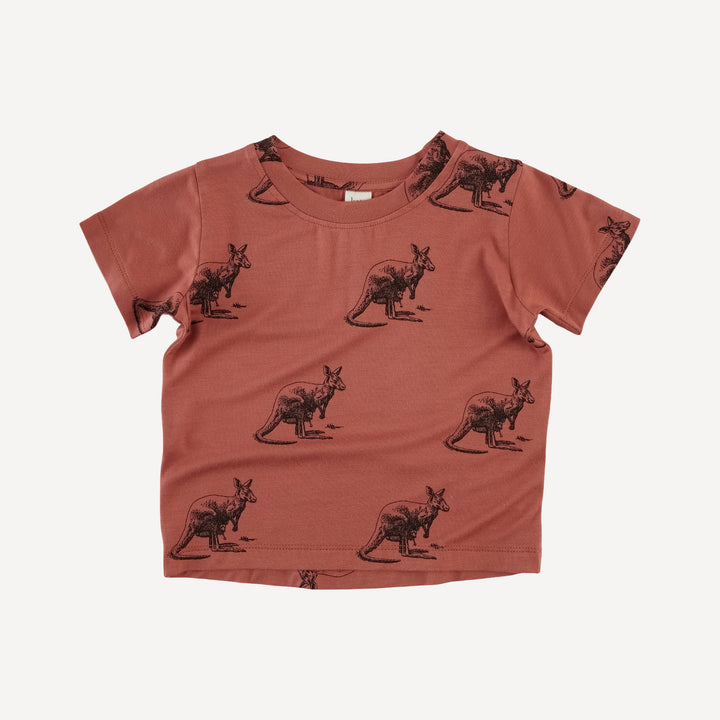 short sleeve boxy tee | kangaroo | bamboo