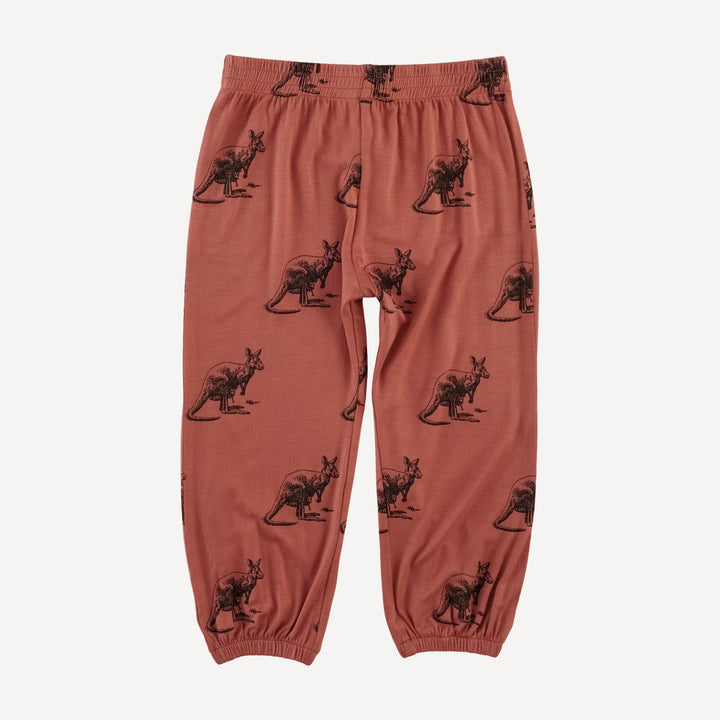 short sleeve relaxed jogger set | kangaroo | bamboo