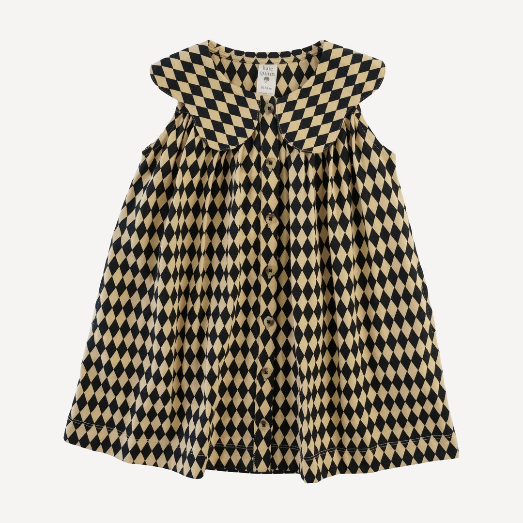 olive dress | black harlequin | organic cotton jersey