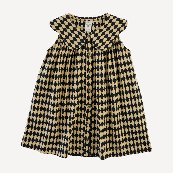 olive dress | black harlequin | organic cotton jersey