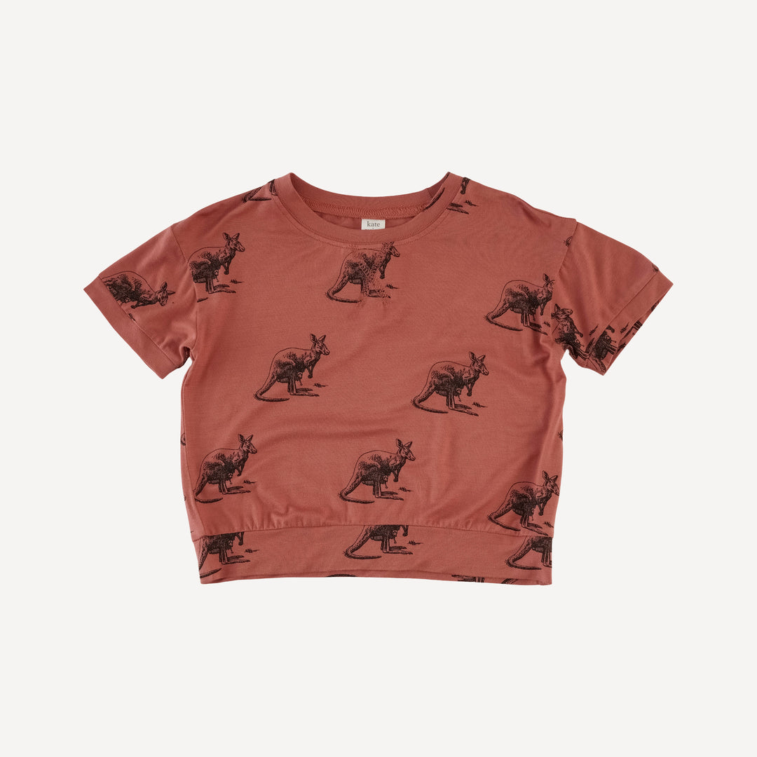 short sleeve relaxed jogger set | kangaroo | bamboo
