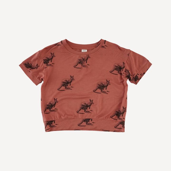 short sleeve relaxed jogger set | kangaroo | bamboo