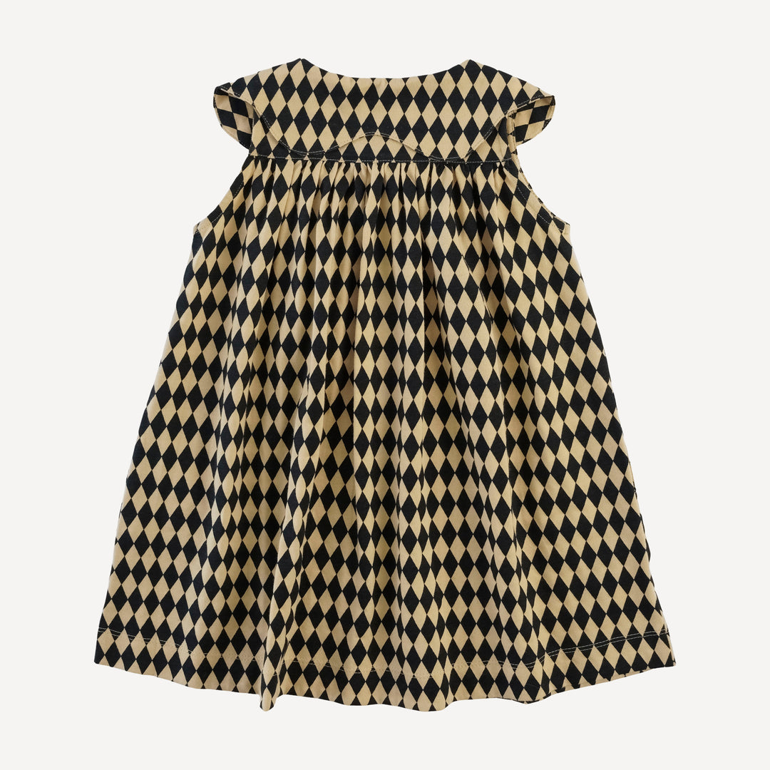 olive dress | black harlequin | organic cotton jersey