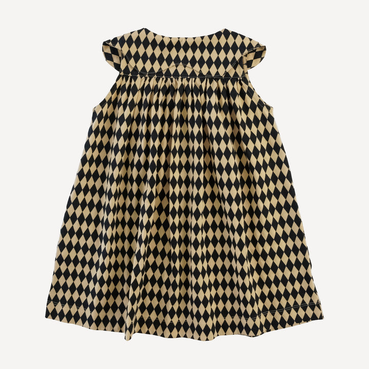 olive dress | black harlequin | organic cotton jersey