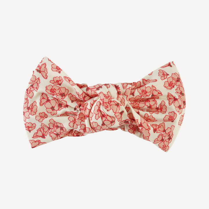 large bow elastic headband | cherry blossom scatter | bamboo