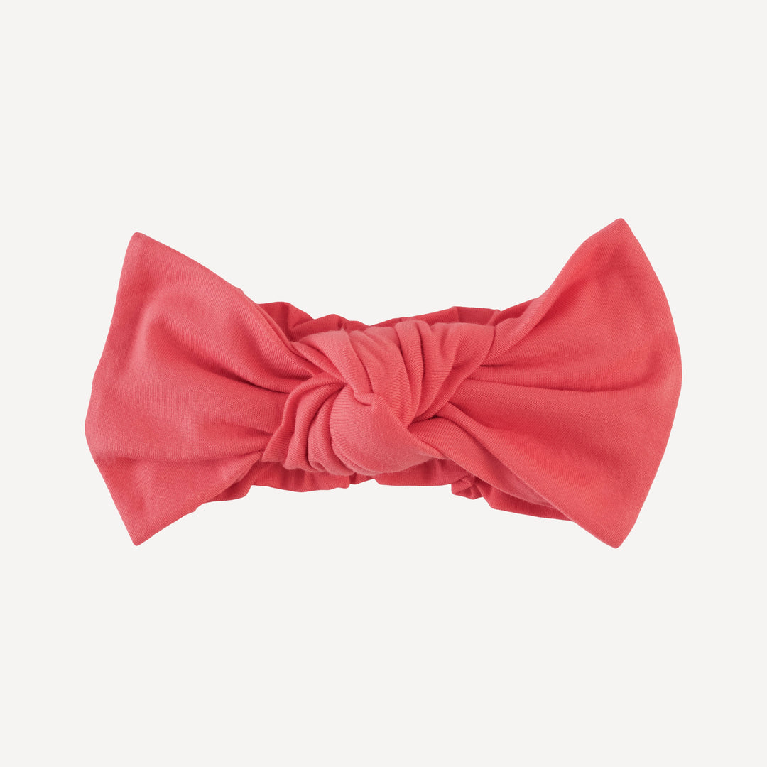large bow elastic headband | tropical pink | bamboo