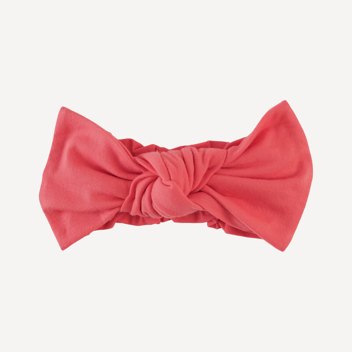 large bow elastic headband | tropical pink | bamboo
