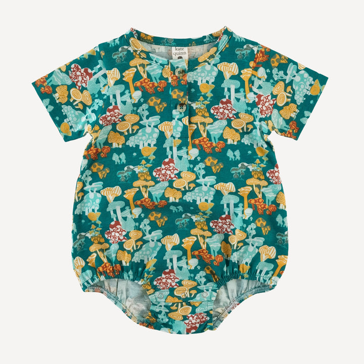 short sleeve henley bubble | magic mushrooms | organic cotton jersey