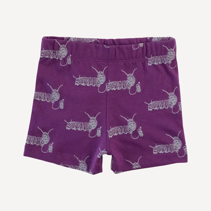 spaghetti strap smocked top + bike short set | plum caterpillar | organic cotton jersey