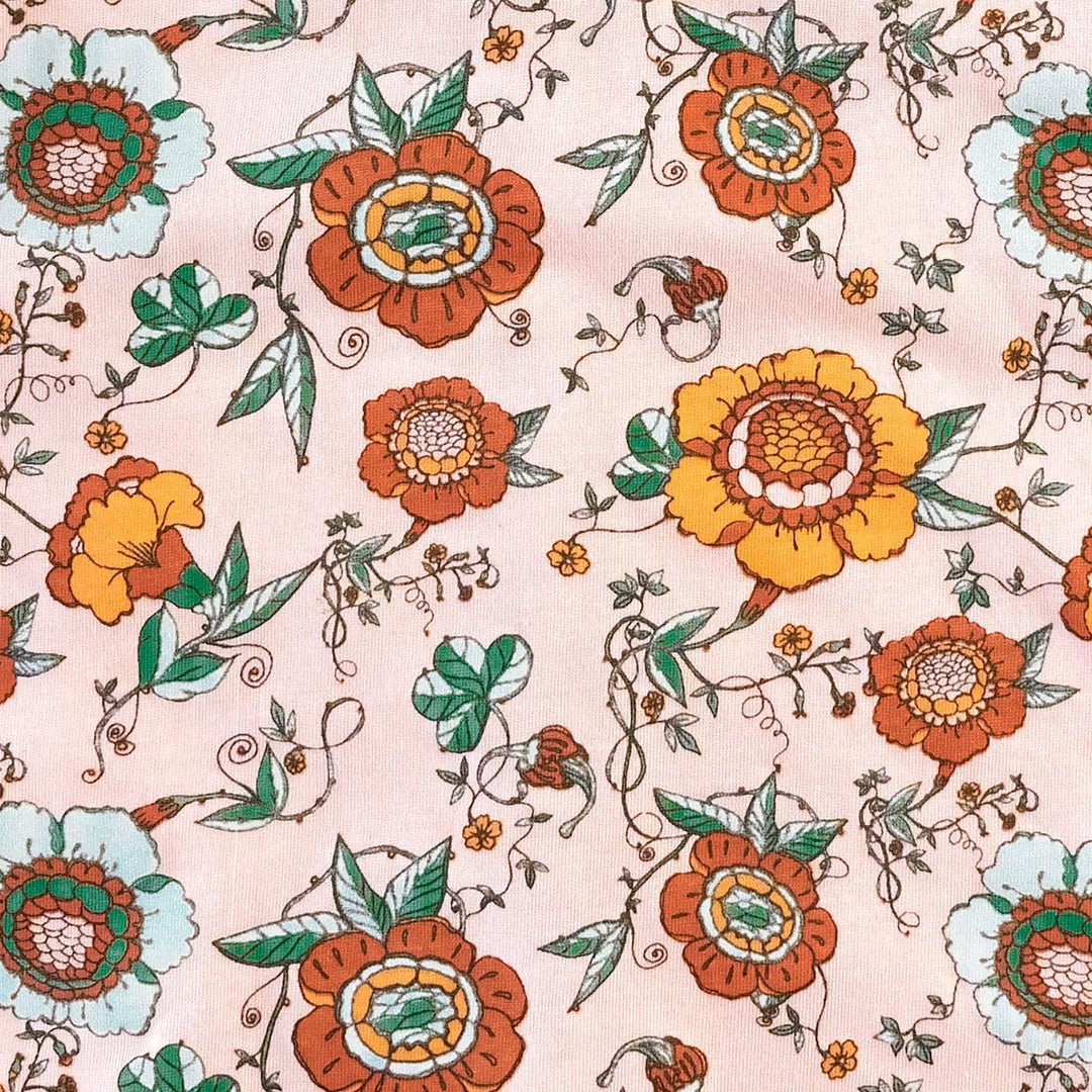 womens spaghetti tie winnie dress | chinoiserie floral | organic cotton jersey