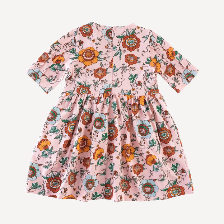 half sleeve ruby dress | chinoiserie floral | organic cotton jersey