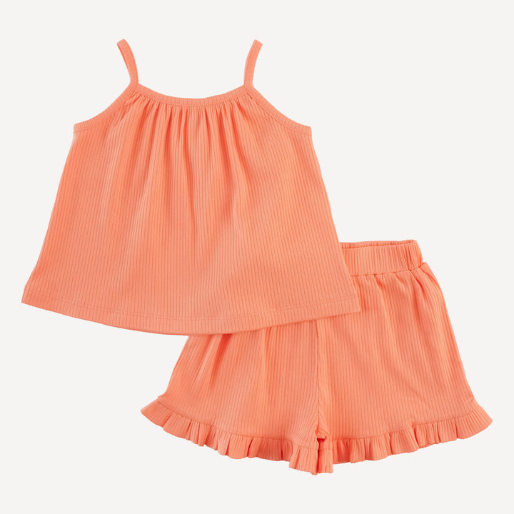 lively set | papaya | organic cotton single rib