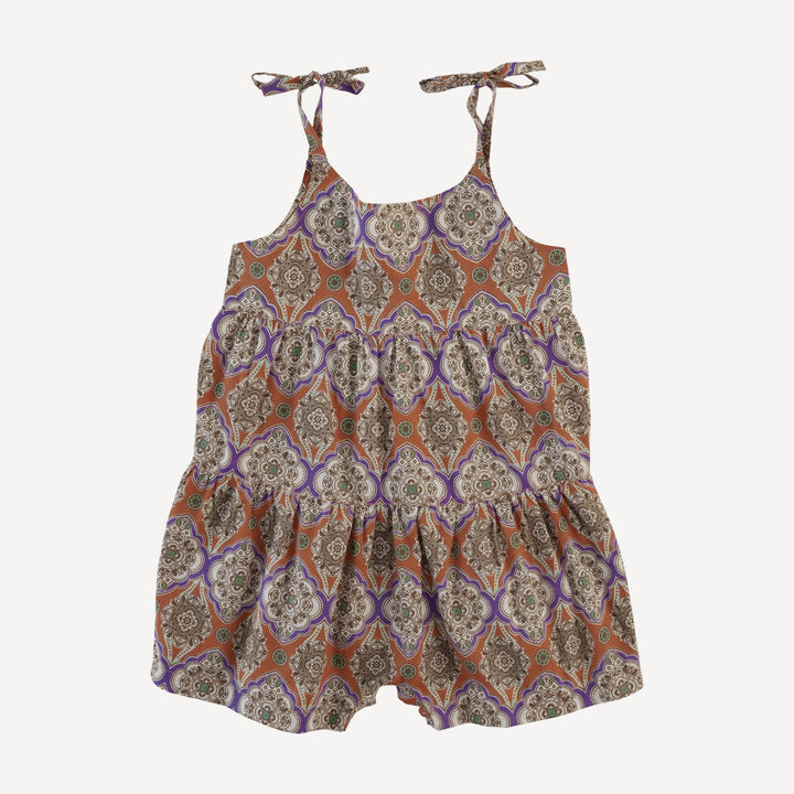 spaghetti tie prairie shortie | alice wallpaper | organic cotton woven