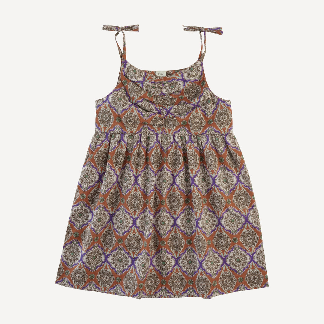 gathered ruched tie dress | alice wallpaper | organic cotton woven