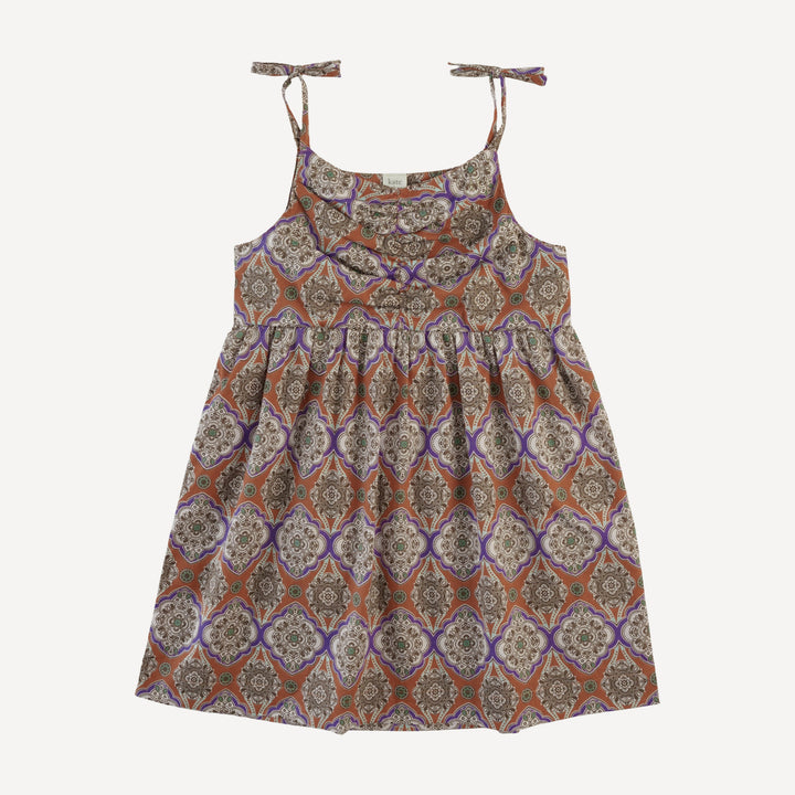 gathered ruched tie dress | alice wallpaper | organic cotton woven