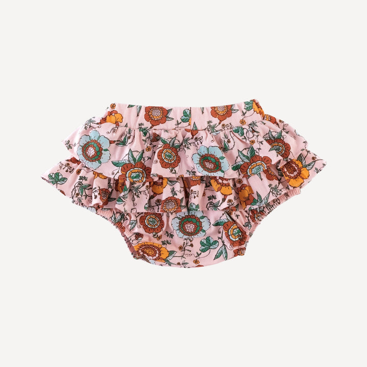double ruffle bloomer | chinoiserie floral | organic cotton jersey
