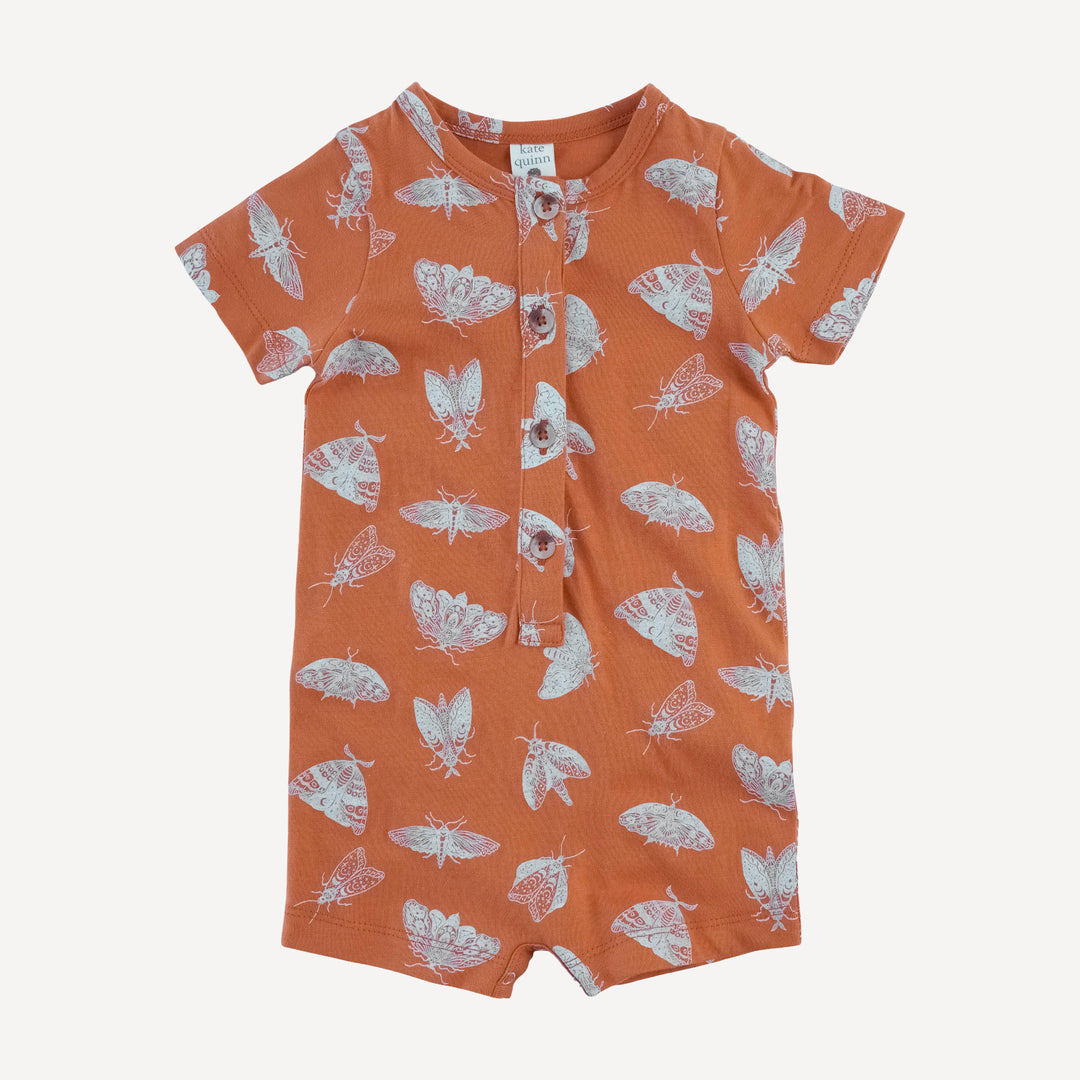short sleeve union shortie | spicy moth scatter | organic cotton jersey