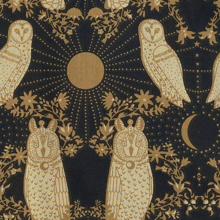 olive dress | mystical owl | organic cotton woven