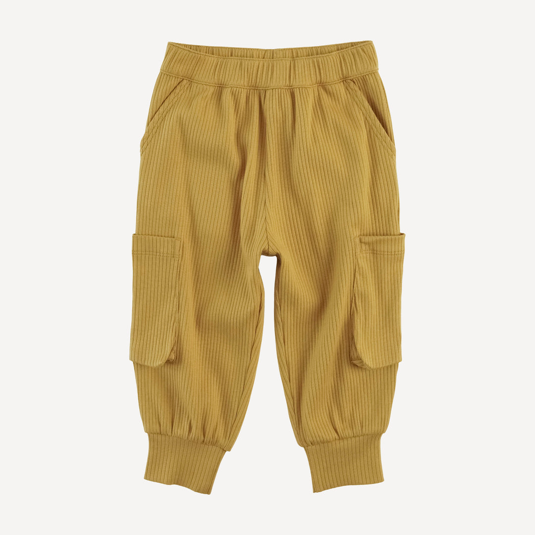 cargo bubble pant | honey mustard | organic cotton single rib