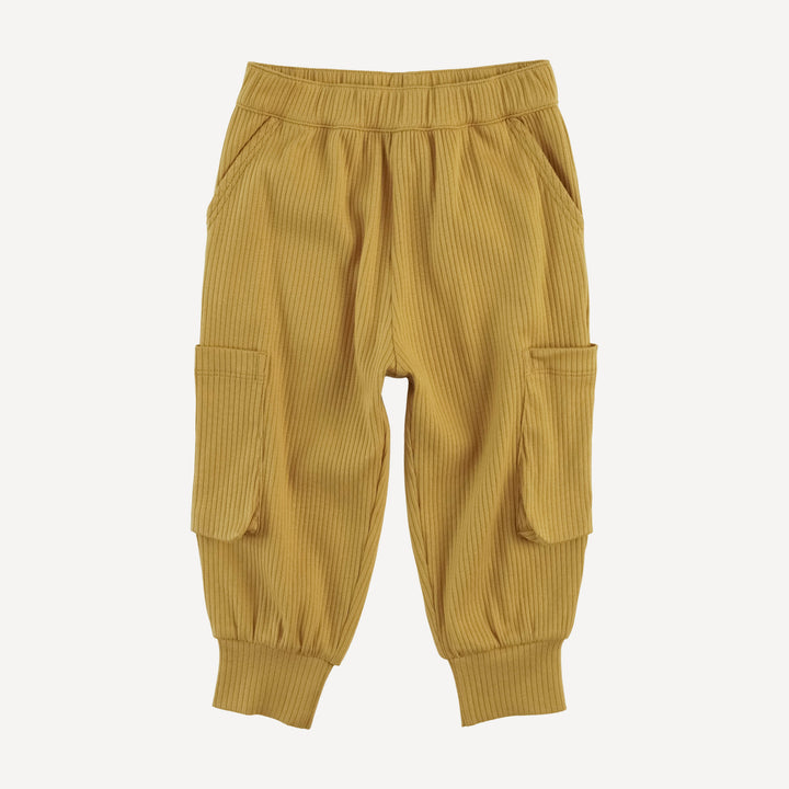cargo bubble pant | honey mustard | organic cotton single rib