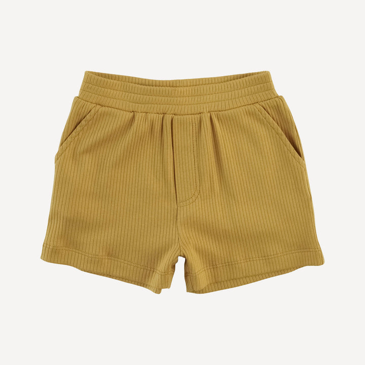 topstitch tank + relaxed short set | honey mustard | organic cotton single rib
