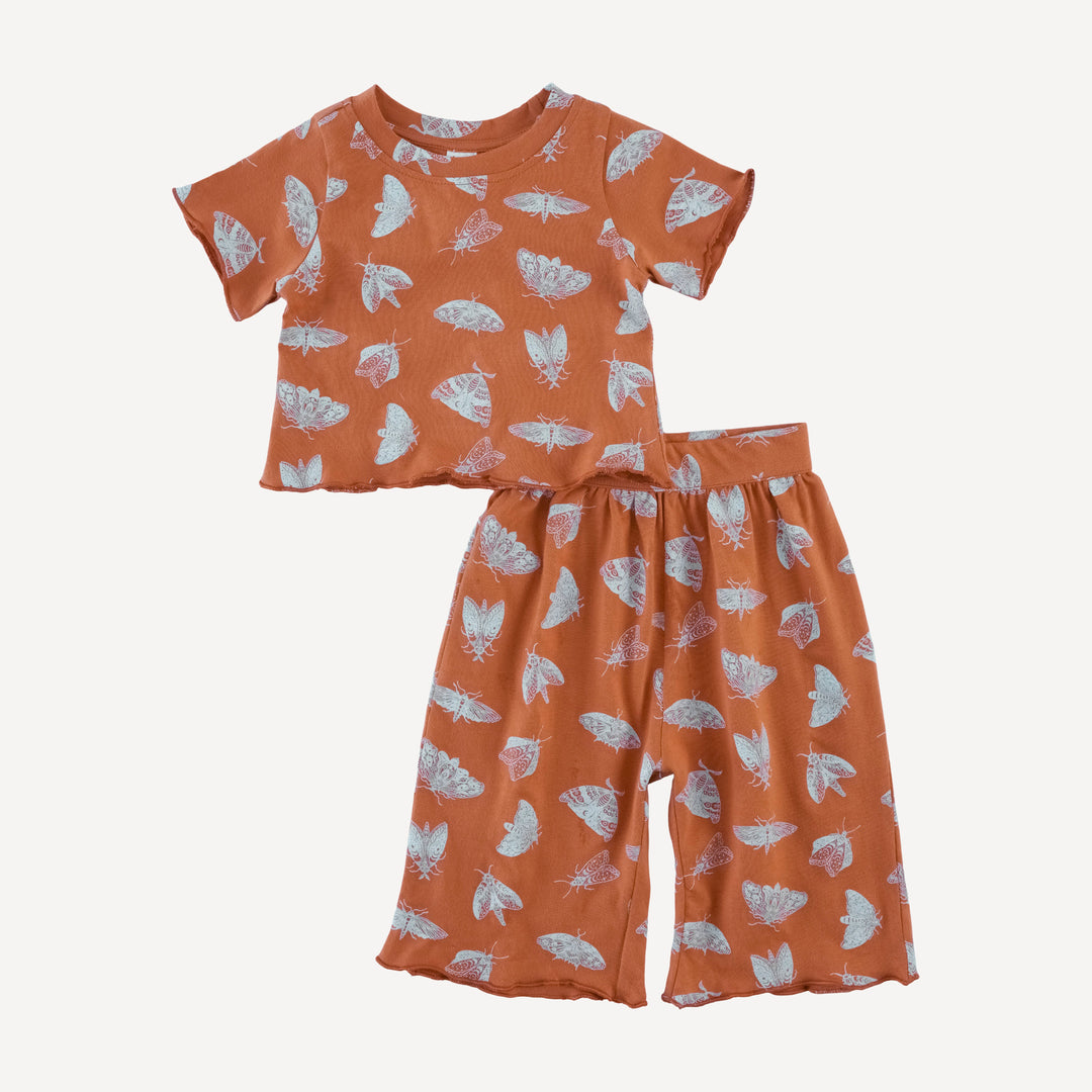 short sleeve jade set | spicy moth scatter | organic cotton jersey