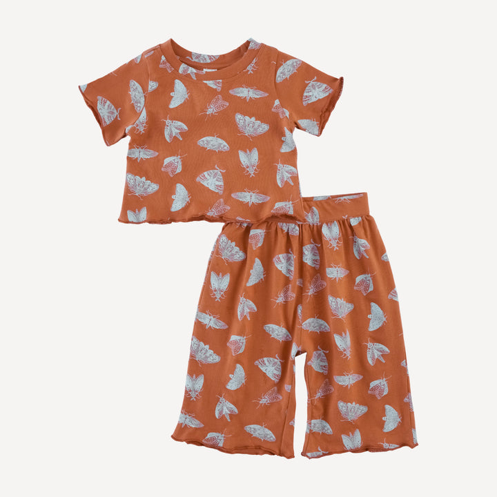 short sleeve jade set | spicy moth scatter | organic cotton jersey