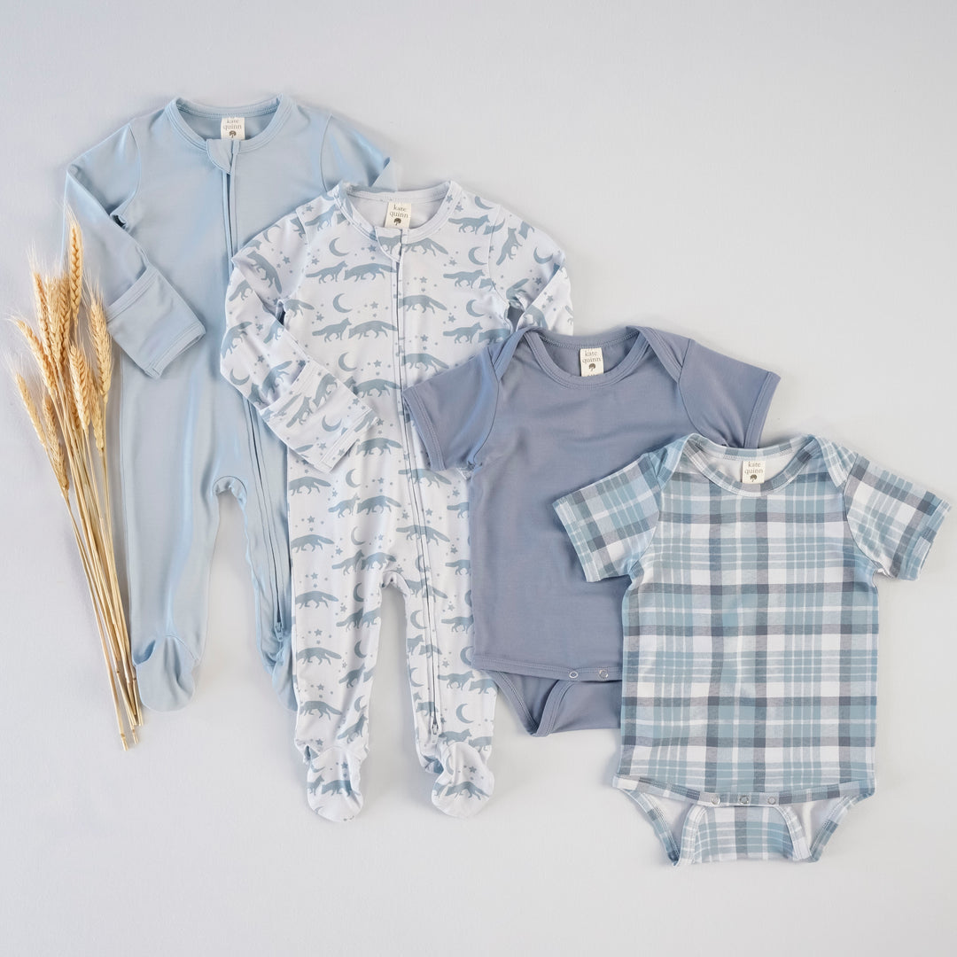 coyote moon + blue ranch plaid set