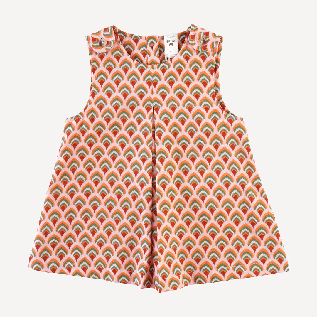 sleeveless button tab top + bike short set | modern feather | organic cotton gauze